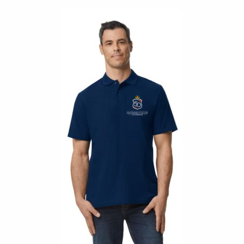 King Edward VI Stourbridge 50th Anniversary - Gildan Softstyle Unisex Polo - Navy (Front) King Edward VI Stourbridge 50th Anniversary – Gildan Softstyle Polo